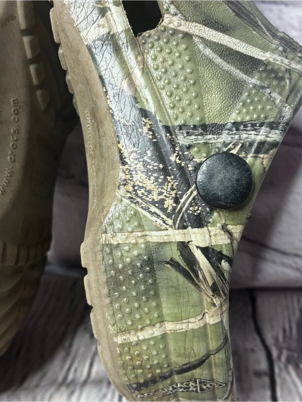 5/$20 Crocs Junior Camo Hunting Fishing Outdoor Casual Slip On‎ Clogs Sz 1 AS IS